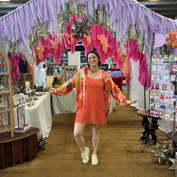 NWT Free People Coral Sequin Mesh Asymmetric Dress - Picture 1 of 10